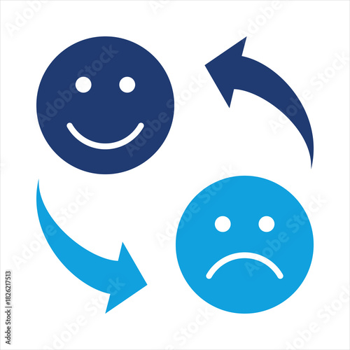 Coping Strategies Flat Blue Icon Vector Illustration