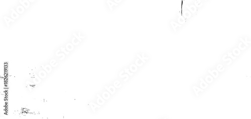 Black ink splatters and brush strokes on white background abstract blot