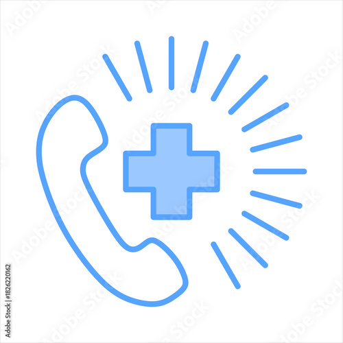 Crisis Hotline Blue Icon Vector Illustration