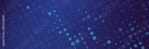 Abstract Digital Blue Hexagons Business or Science Background. Medical Research or Tech Innovation Online Webinar Presentation Event. Conference or Forum Vector Illustration Backdrop.