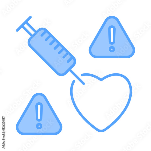 Side Effect Blue Icon Vector Illustration