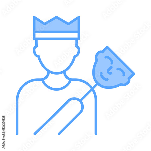 Imposter Syndrome Blue Icon Vector Illustration