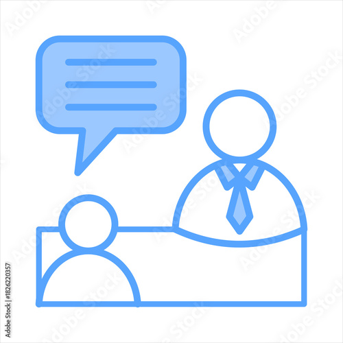 Counselor Blue Icon Vector Illustration