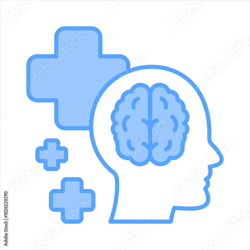 Psychiatrist Blue Icon Vector Illustration