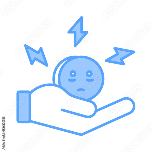 Stress Blue Icon Vector Illustration
