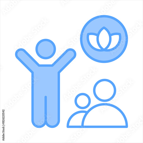 Psychotherapy Blue Icon Vector Illustration
