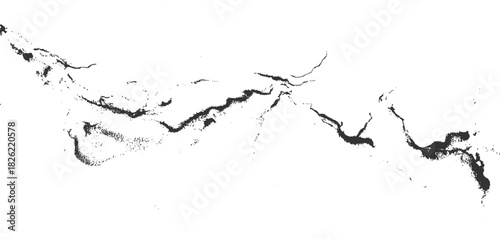 Abstract dark grey organic shapes scattered on white background black