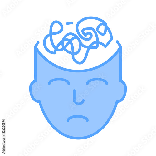 Anxiety Blue Icon Vector Illustration