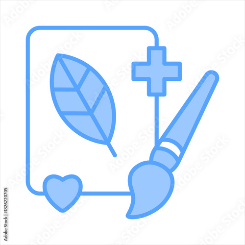 Art Therapy Blue Icon Vector Illustration