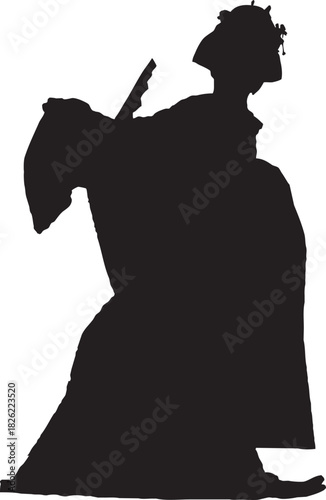 日本の伝統芸能歌舞伎のシルエット