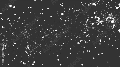 White speckles and scratches on dark gray background abstract black