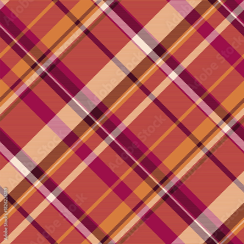 Warmtoned plaid pattern with intersecting lines. Ideal for backgrounds, textiles, and designs needing a rustic or traditional feel. Versatile, eyecatching texture.