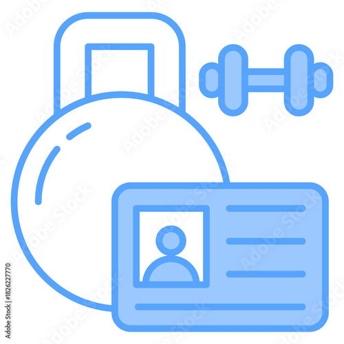 Gym Membership Blue Icon