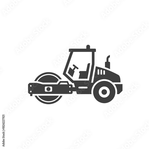 Road Roller Silhouette Vector  Construction Vehicle Icon  Heavy Machinery Graphic