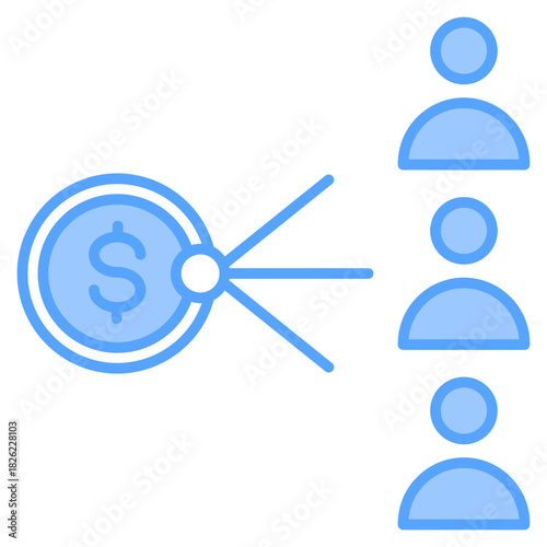 Profit Sharing Blue Icon