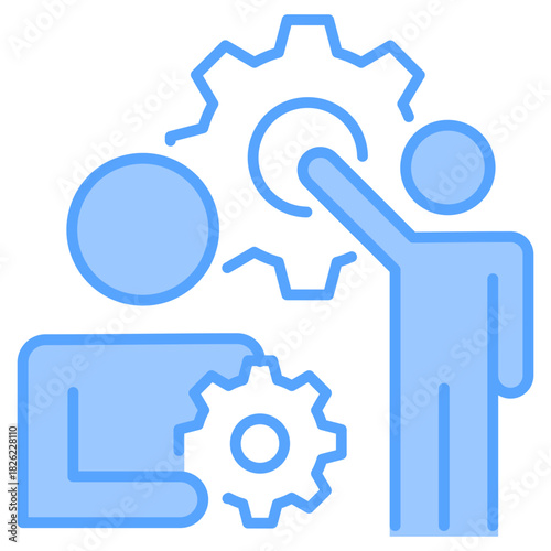 Coordination Leave Blue Icon