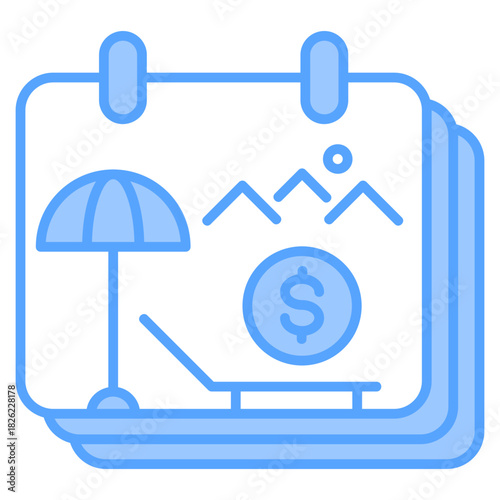 Paid Holiday Blue Icon