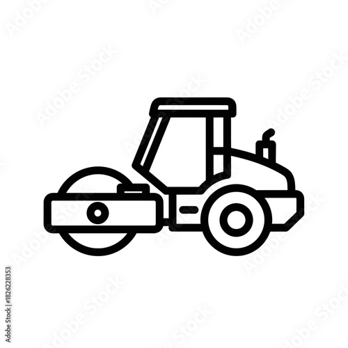Road Roller Silhouette Vector  Construction Vehicle Icon  Heavy Machinery Graphic