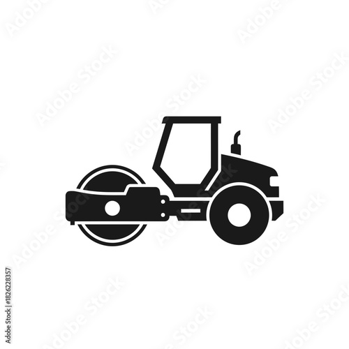 Road Roller Silhouette Vector  Construction Vehicle Icon  Heavy Machinery Graphic