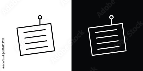 Sticky note icon thin line outline concept. Linear style icon. Editable stroke. Vector