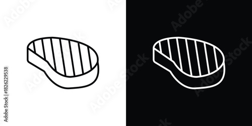 Steak icon thin line outline concept. Linear style icon. Editable stroke. Vector