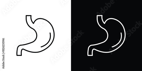 Stomach icon thin line outline concept. Linear style icon. Editable stroke. Vector