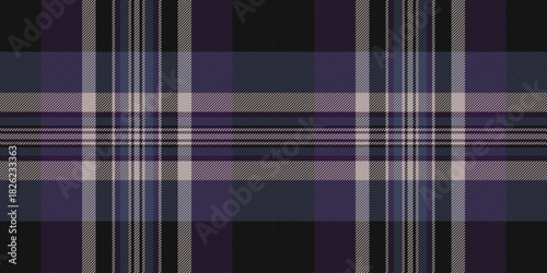 Creative tartan vector fabric, pretty pattern check texture. Idyllic background textile seamless plaid in black and blue colors.