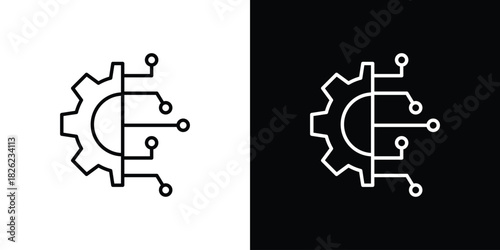 Technology icon thin line outline concept. Linear style icon. Editable stroke. Vector