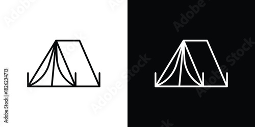 Tent icon thin line outline concept. Linear style icon. Editable stroke. Vector