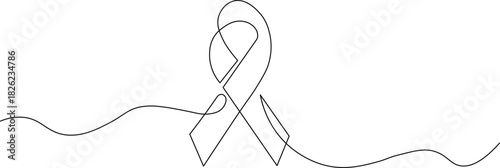 Show Your Support with this Elegant Awareness Ribbon Line Art Design for Charity Campaigns or Creating Powerful Social Media Graphics and Meaningful Website Content