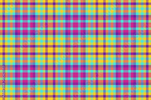 Creativity seamless vector pattern, perfection texture textile plaid. Premium check tartan fabric background in teal and violet colors.