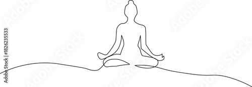 Find Inner Peace with this Minimalist Meditation Pose Line Art Drawing for Wellness and Mindfulness Content, Perfect for Yoga Studios and Serenity Designs