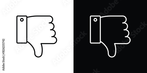 Thumbs down icon thin line outline concept. Linear style icon. Editable stroke. Vector