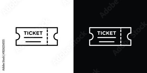 Ticket icon thin line outline concept. Linear style icon. Editable stroke. Vector