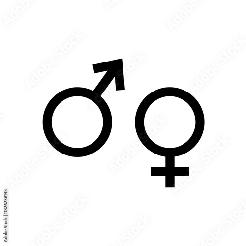 Male and Female Gender Symbol Icon | Gender Signs Vector Illustration