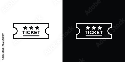Ticket stub icon thin line outline concept. Linear style icon. Editable stroke. Vector