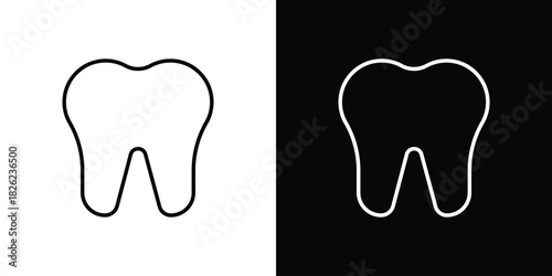 Tooth icon thin line outline concept. Linear style icon. Editable stroke. Vector