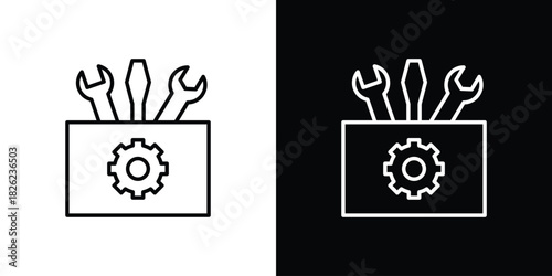 Toolbox icon thin line outline concept. Linear style icon. Editable stroke. Vector