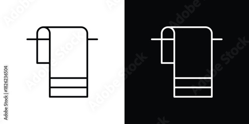 Towel icon thin line outline concept. Linear style icon. Editable stroke. Vector