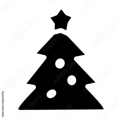 Christmas Tree Icon Flat Color Vector