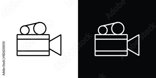 Video camera icon thin line outline concept. Linear style icon. Editable stroke. Vector
