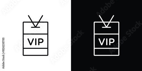 VIP pass icon thin line outline concept. Linear style icon. Editable stroke. Vector