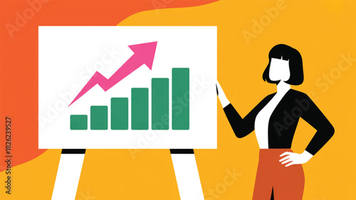 business woman and graph