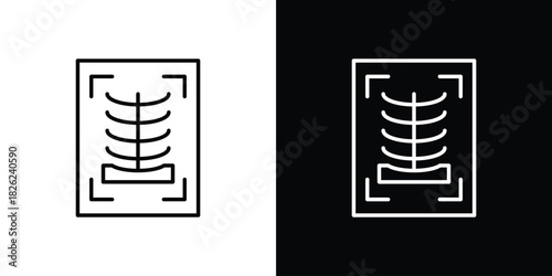 X-ray scan icon thin line outline concept. Linear style icon. Editable stroke. Vector