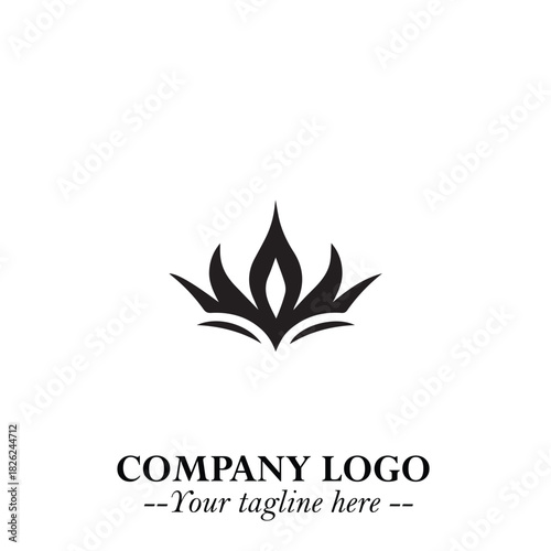 Elegant Black Crown Logo Symbol on a Clean White Background for Premium Branding Design