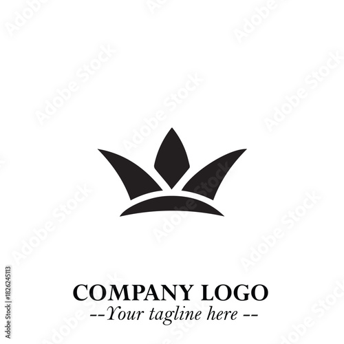 Elegant Black Crown Logo Symbol on a Clean White Background for Premium Branding Design