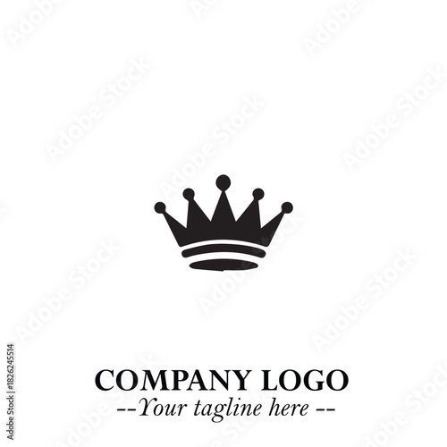 Elegant Black Crown Logo Symbol on a Clean White Background for Premium Branding Design