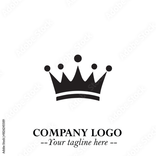 Elegant Black Crown Logo Symbol on a Clean White Background for Premium Branding Design