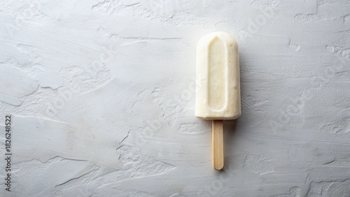 Dessert ice cream scoop object closeup on wooden background