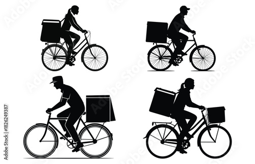 silhouette of a man on a bicycle